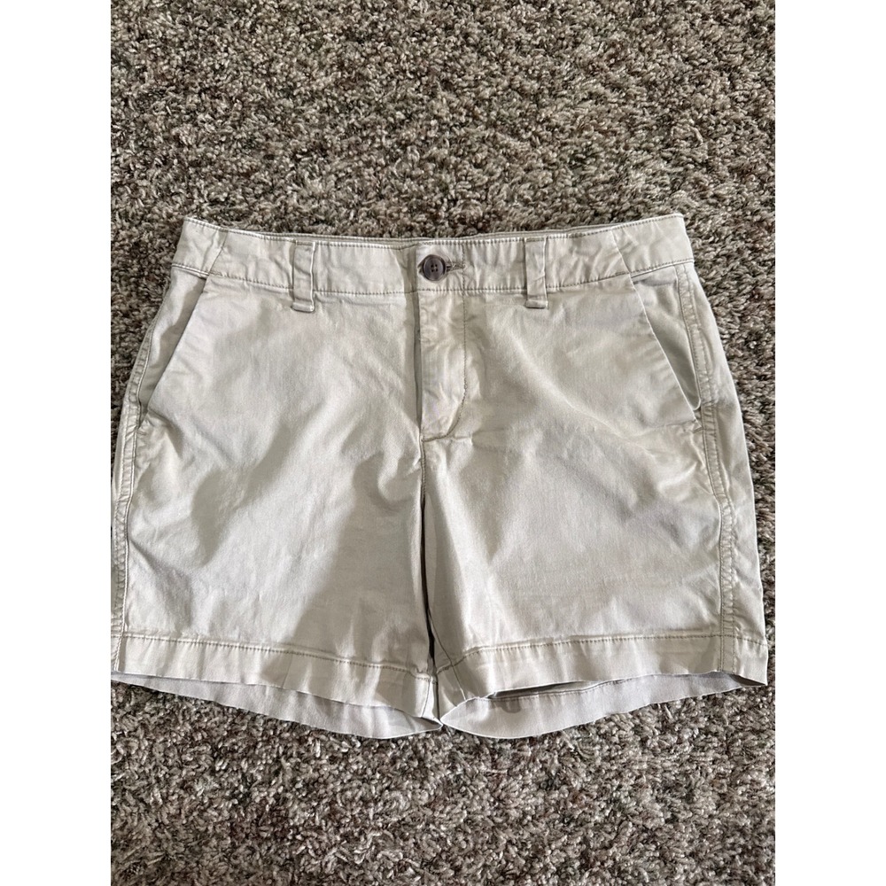 Gap For Good City Shorts Womens 0 Khaki Chino Mid Rise Stretch Minimalist Preppy